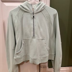 EUC lululemon scuba oversized half zip hoodie size M/L delicate mint